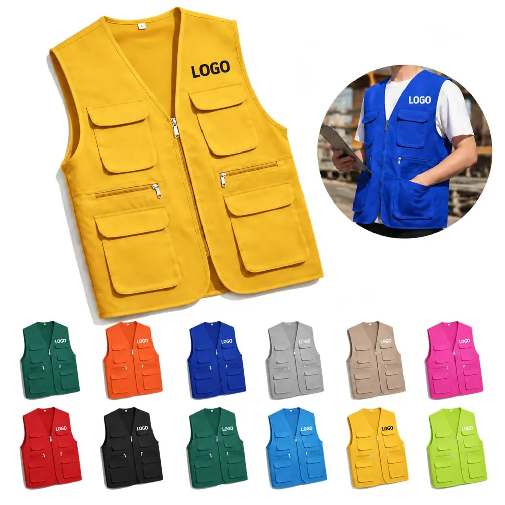 Utility Vest with Multiple Pockets for Outdoor Work