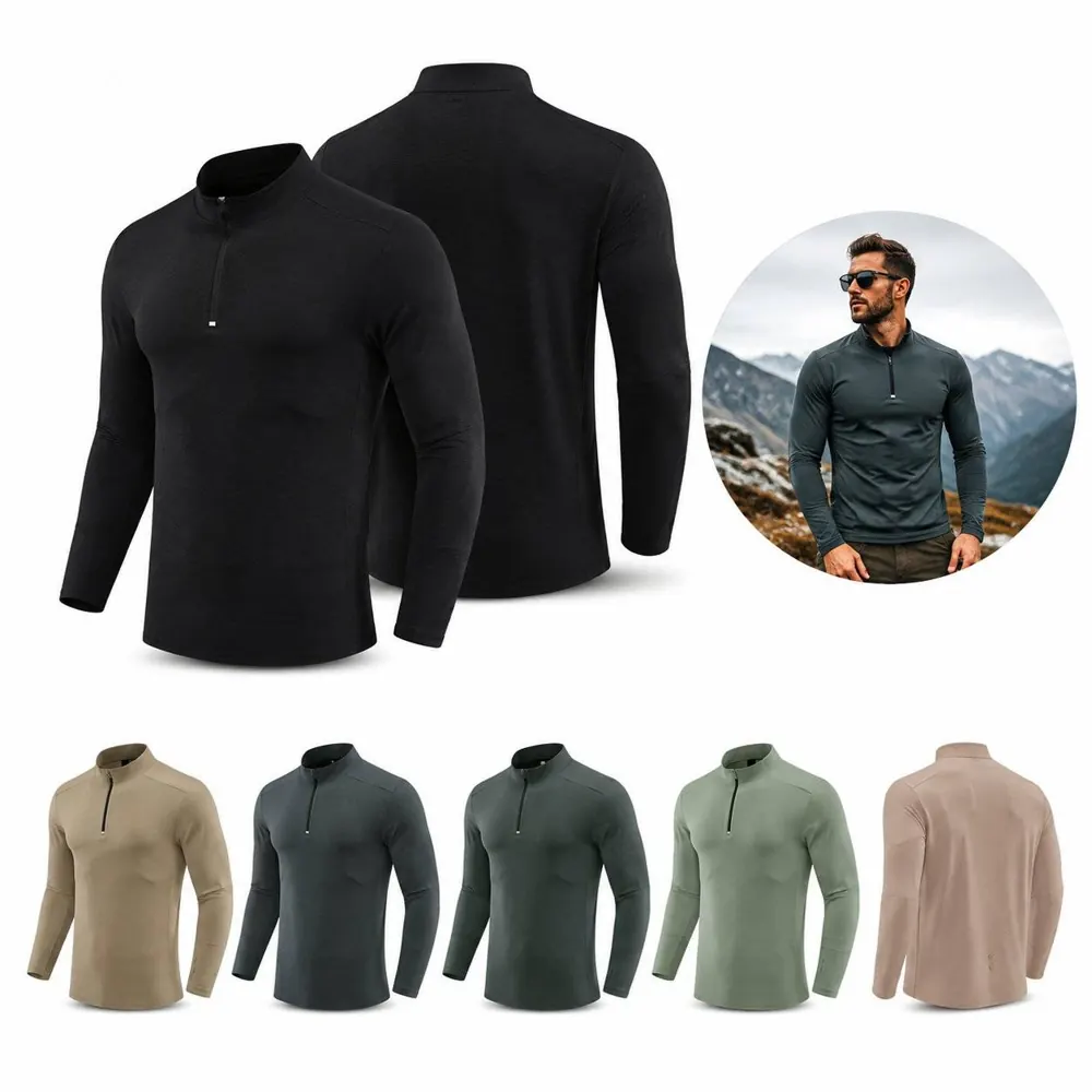 Quick Dry Half Zip Long Sleeve Men's Training Shirt 2