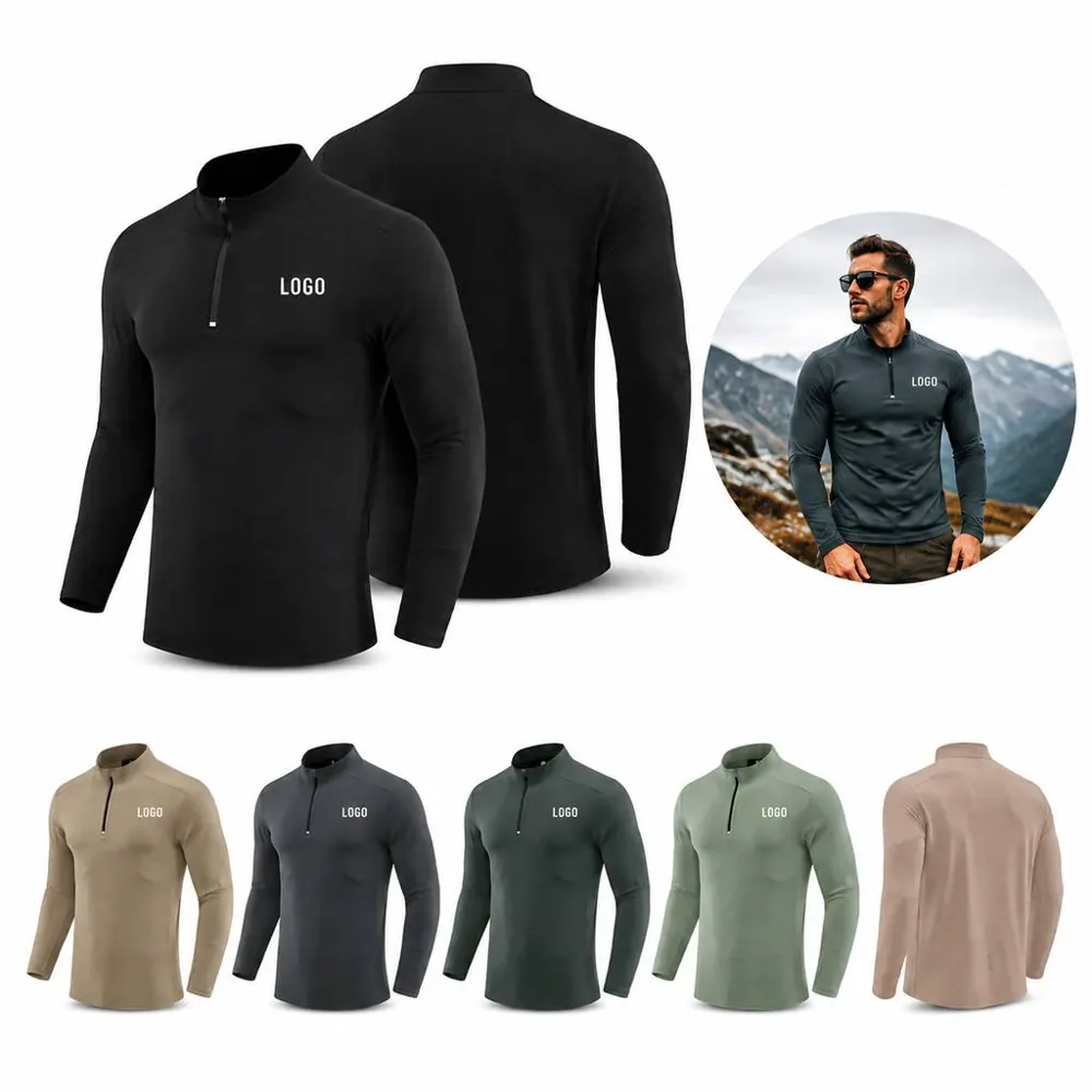 Quick Dry Half Zip Long Sleeve Men's Training Shirt