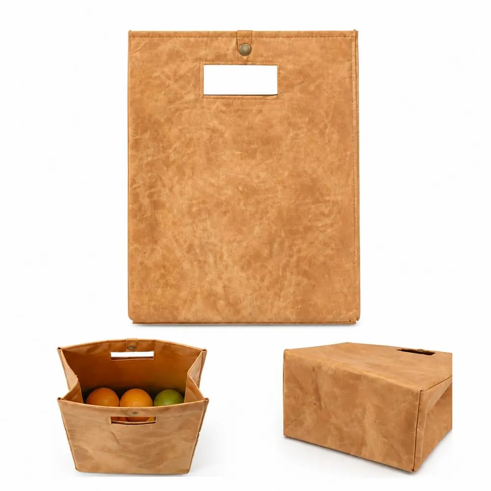 Foldable Insulated Lunch Carrier Bag Water-Resistant Tyvek 2