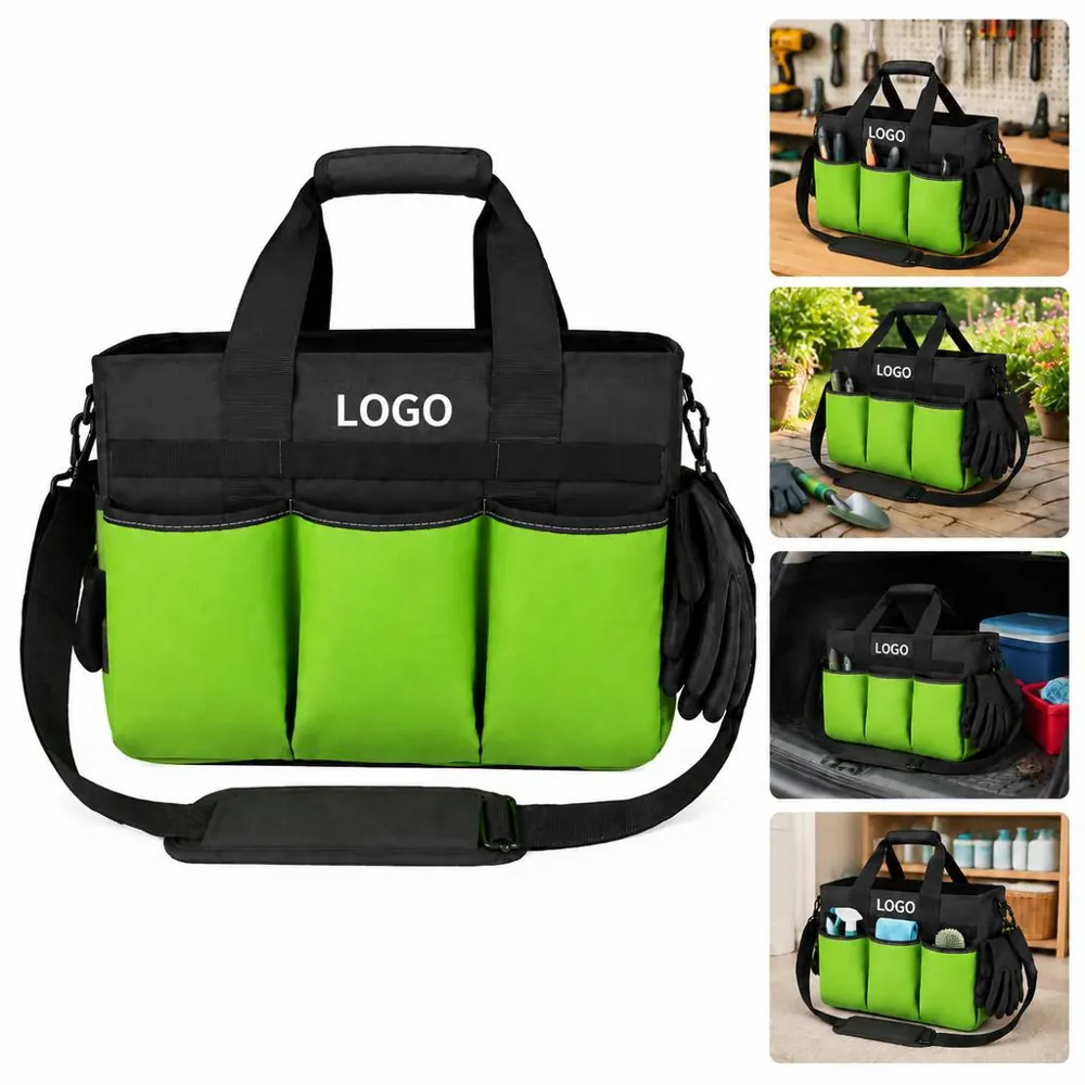 Heavy-Duty Garden Tool Storage Bag with Pockets