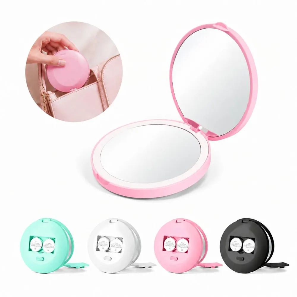 Compact LED Lighted Travel Mirror 2