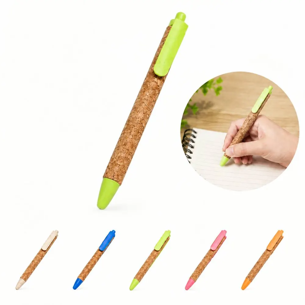 Eco Friendly Natural Cork Barrel Ballpoint Pen 2