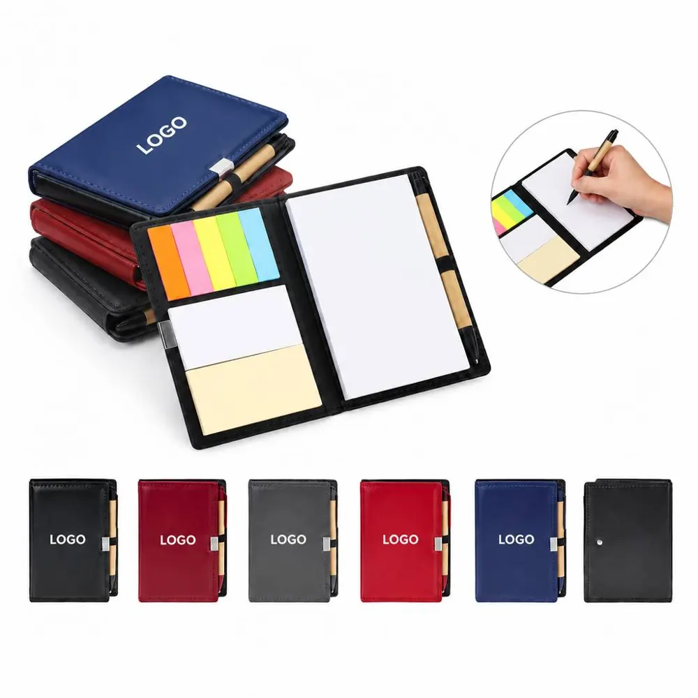 Refillable Notepad with Snap-Close PU Cover