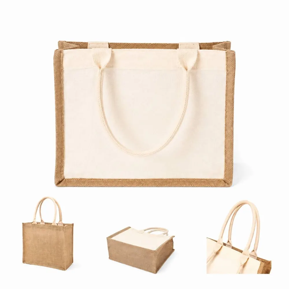 Large Natural Jute Tote Bag for Groceries and Daily Use 2