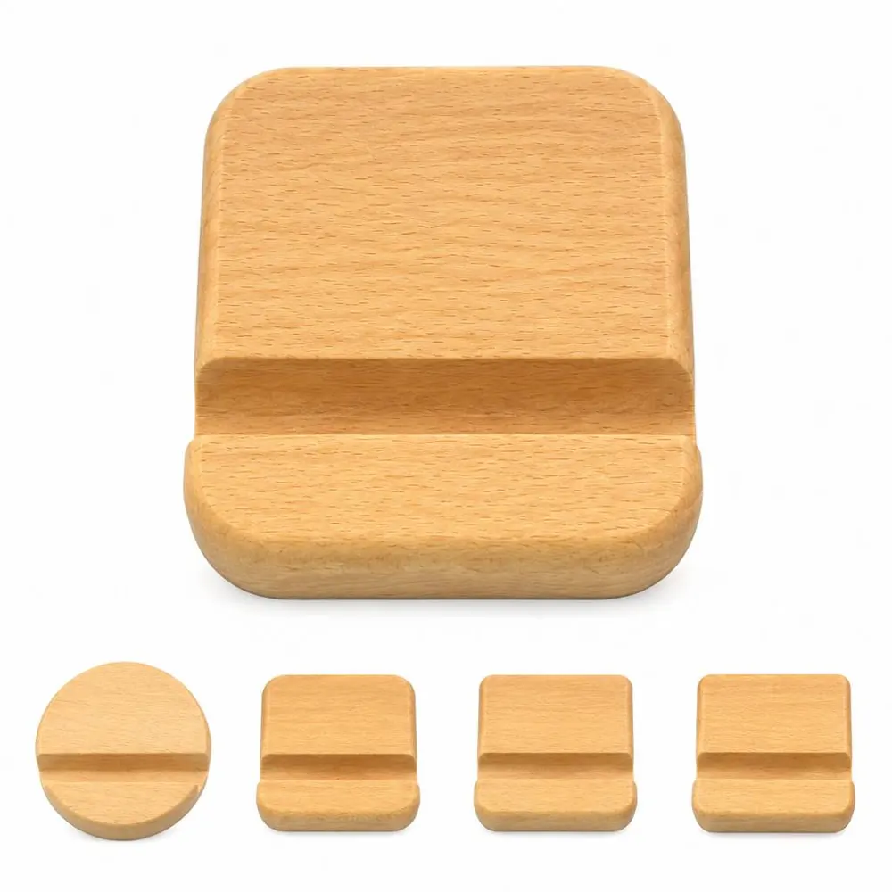 Eco-Friendly Wooden Desktop Stand for Smartphones 2