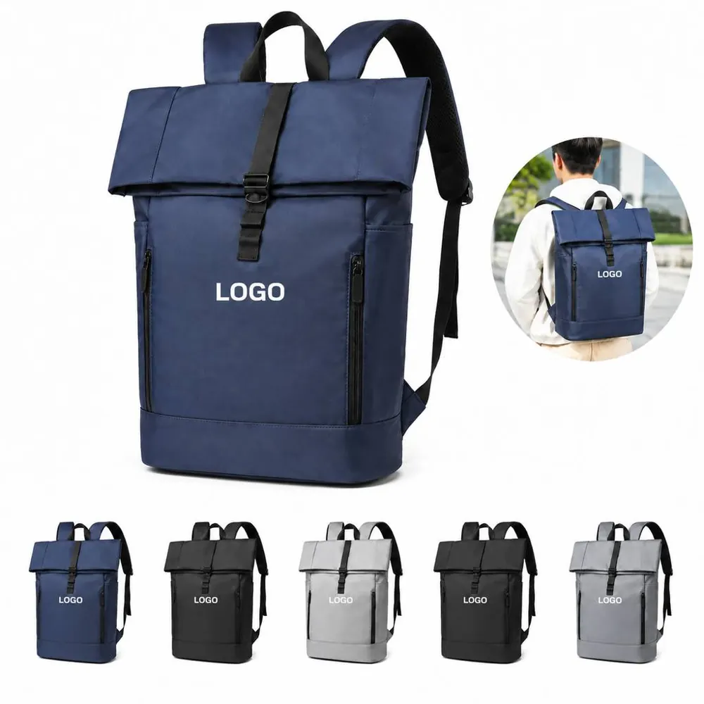 Water-Resistant Rolltop Backpack for Commuters