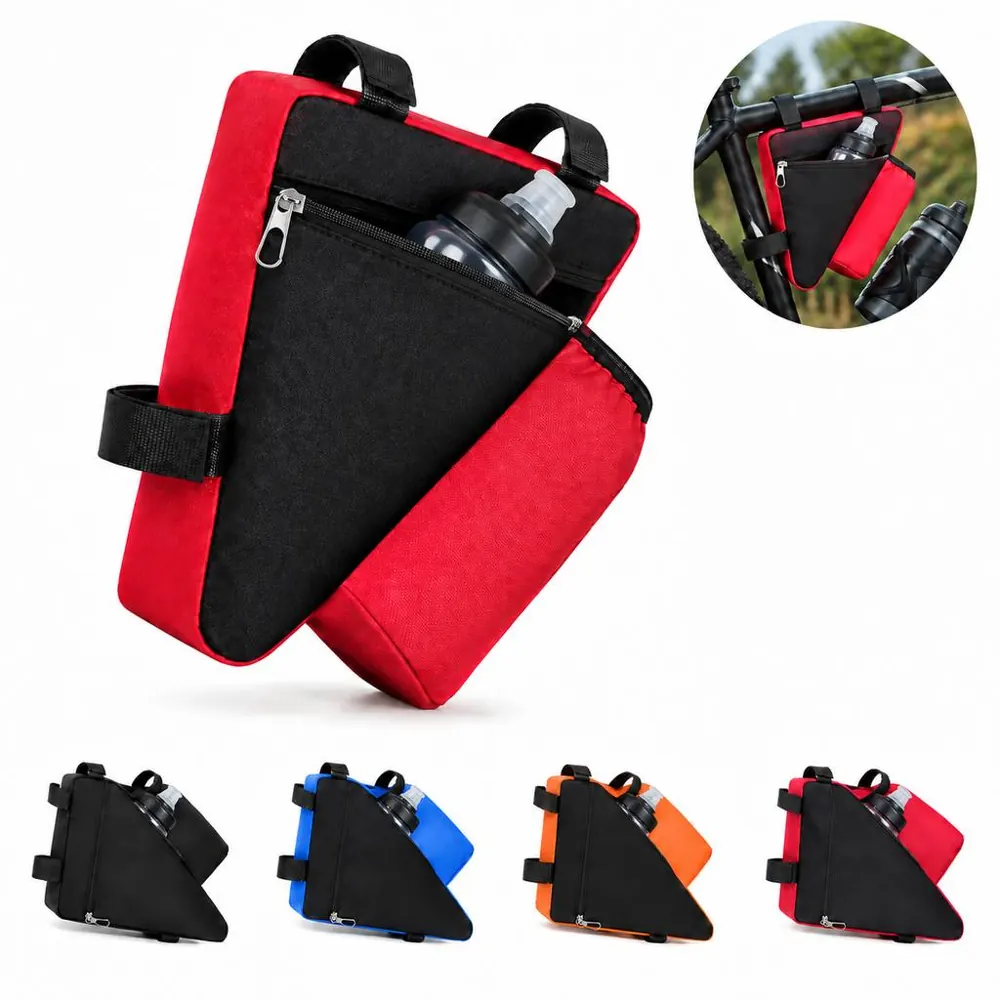 Bike Triangle Frame Bag with Bottle Holder, Waterproof 2