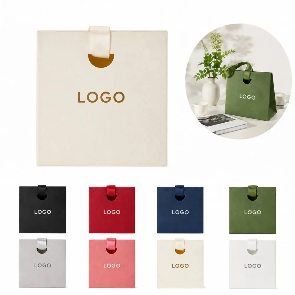 Eco-Friendly Paper Gift Bag with Satin Ribbon