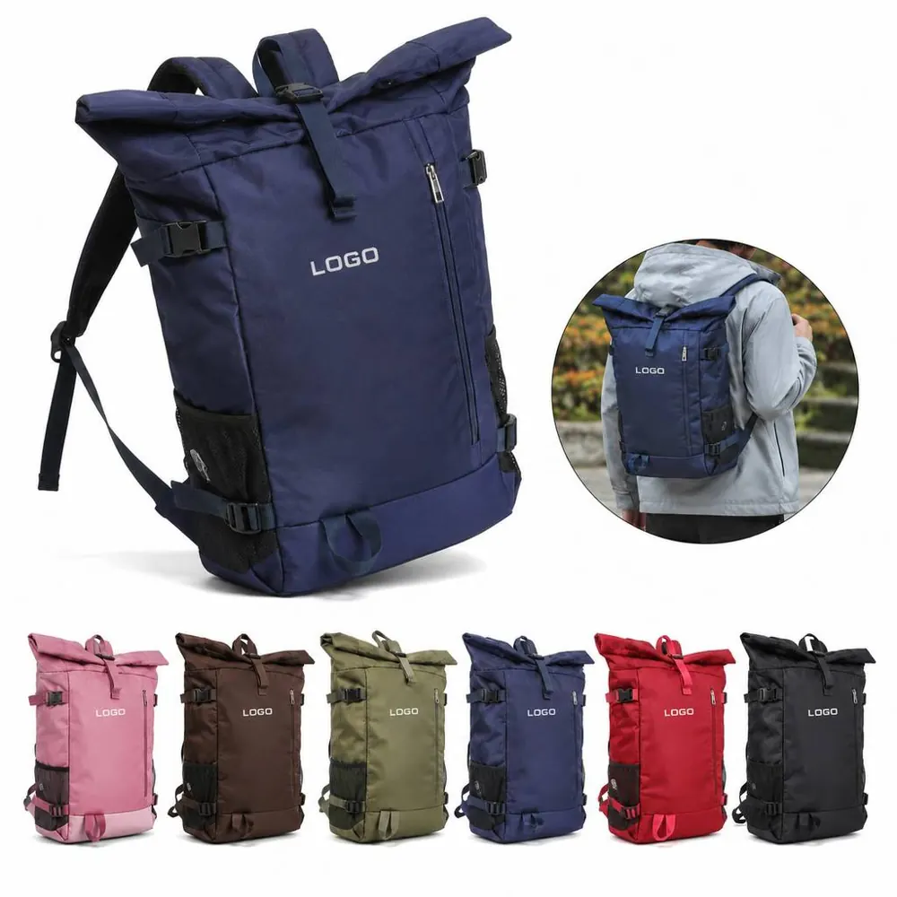 Water-Resistant Rolltop Daypack for Outdoor Travel