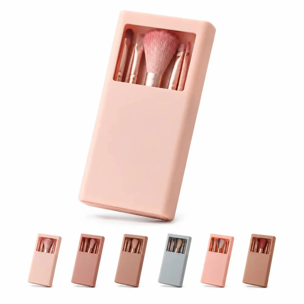 Compact Travel Makeup Brush Kit with Soft Synthetic Bristles 2