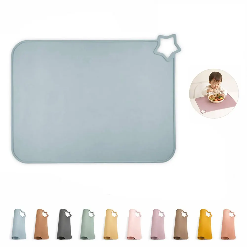 Food-Grade Silicone Placemat for Toddlers with Raised Edges 2