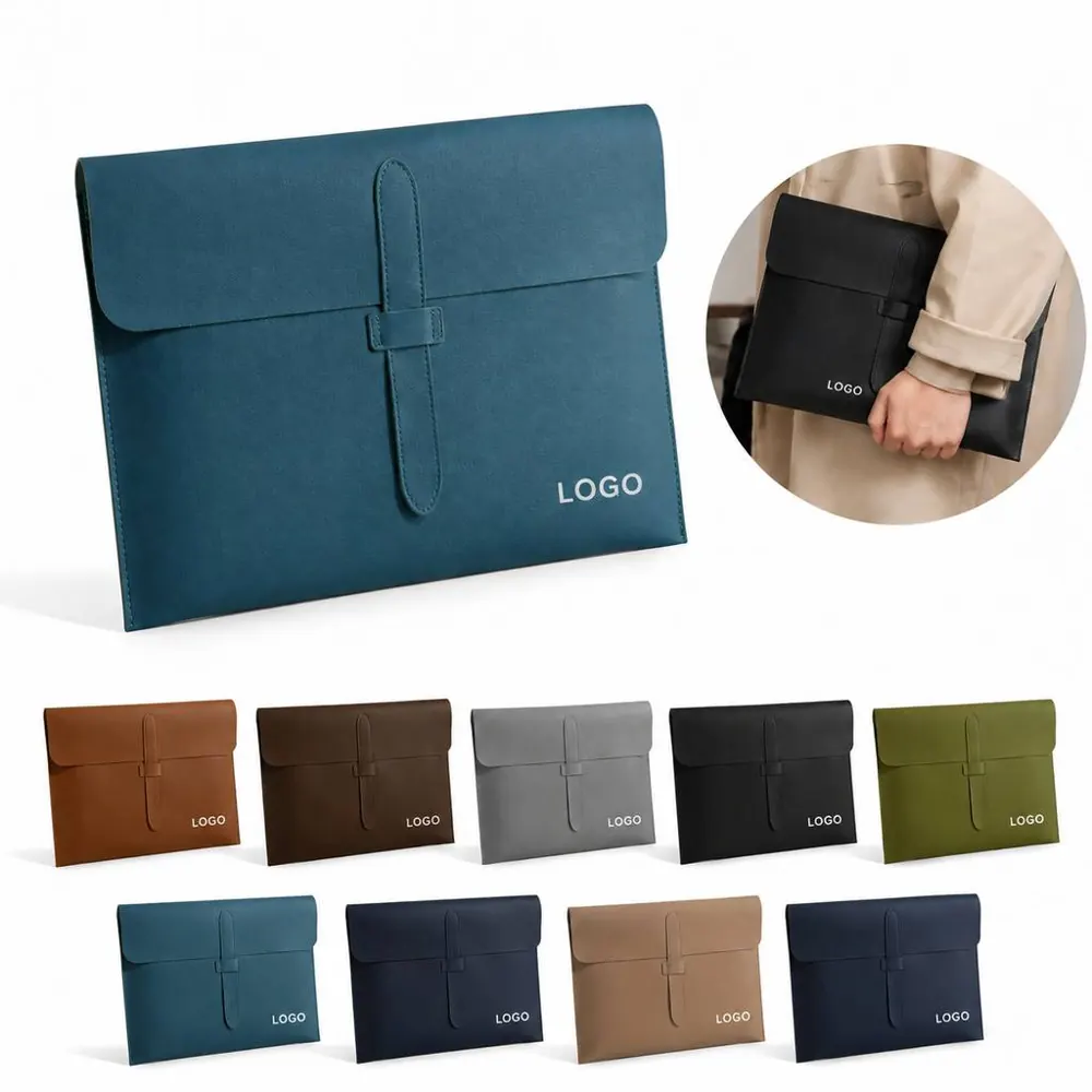 A4 Leather Document Organizer with Secure Closure