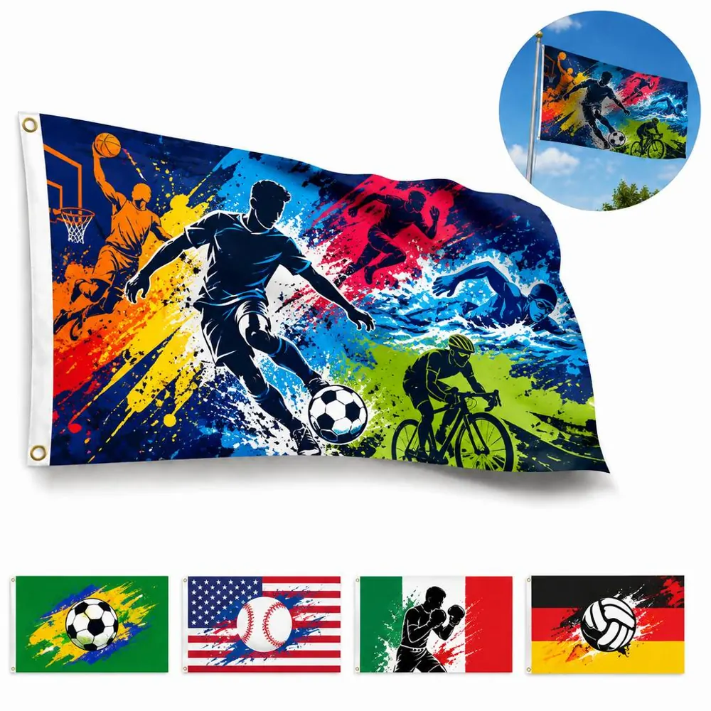 Durable Polyester Soccer Fan Flag for Match Display 2