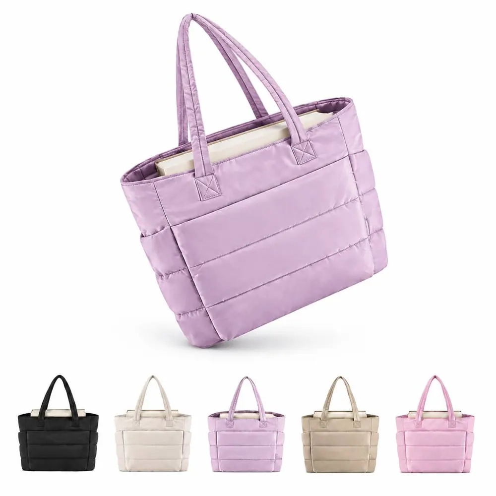 Spacious Quilted Nylon Carryall Tote for Daily Use 2