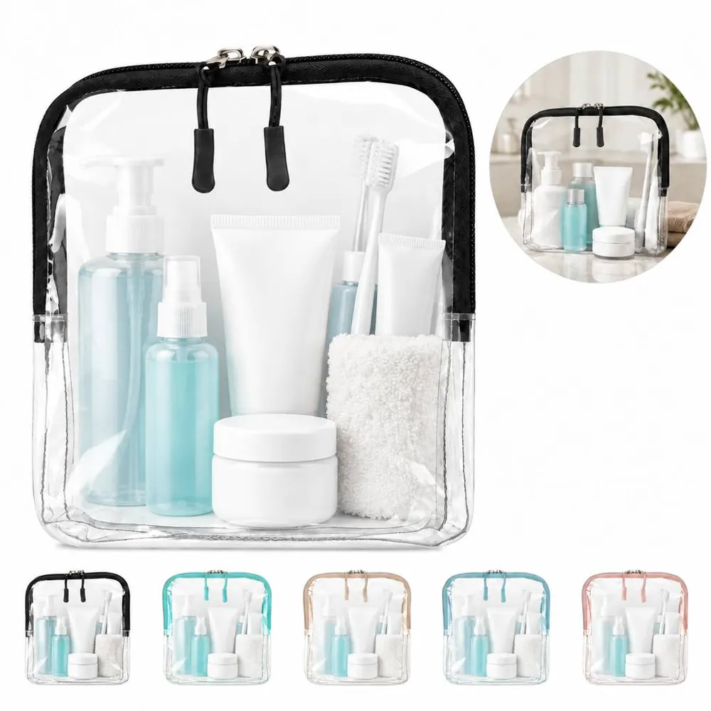 Transparent Travel Toiletry Organizer with Zipper 2