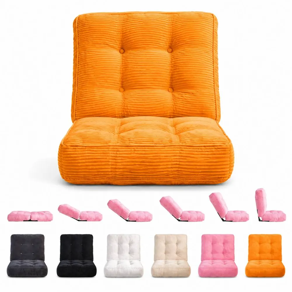 Folding Floor Chair with Multi-Position Back Support 2