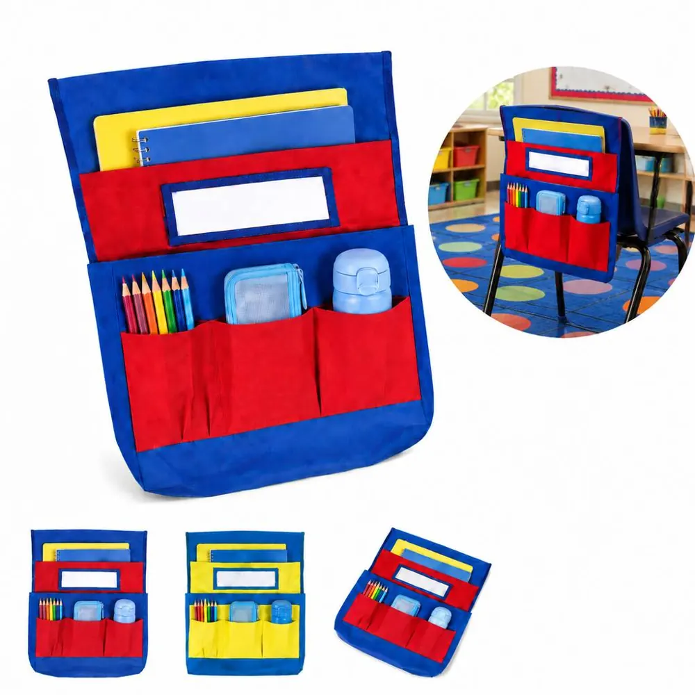 Classroom Chair Back Organizer Bag with Multiple 2