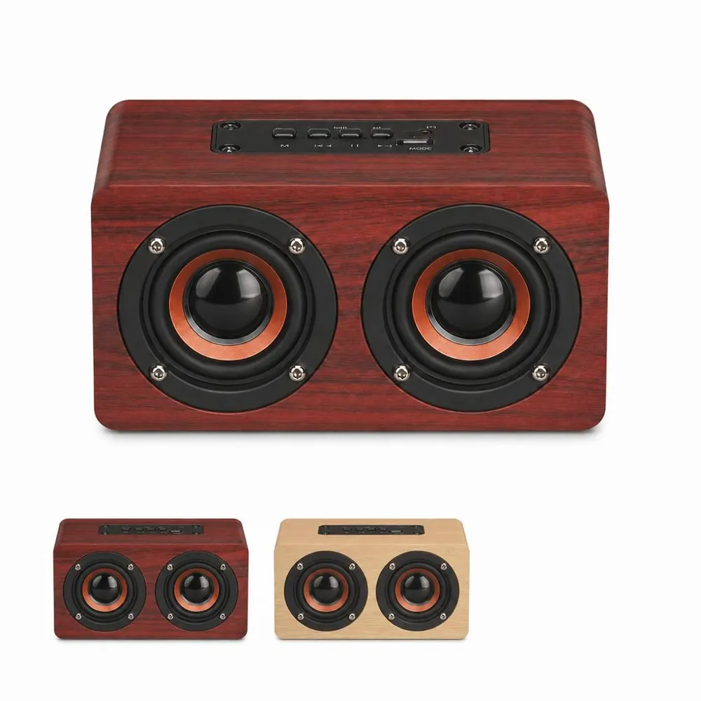 Portable Wooden Bluetooth Speaker with 8H Battery 2