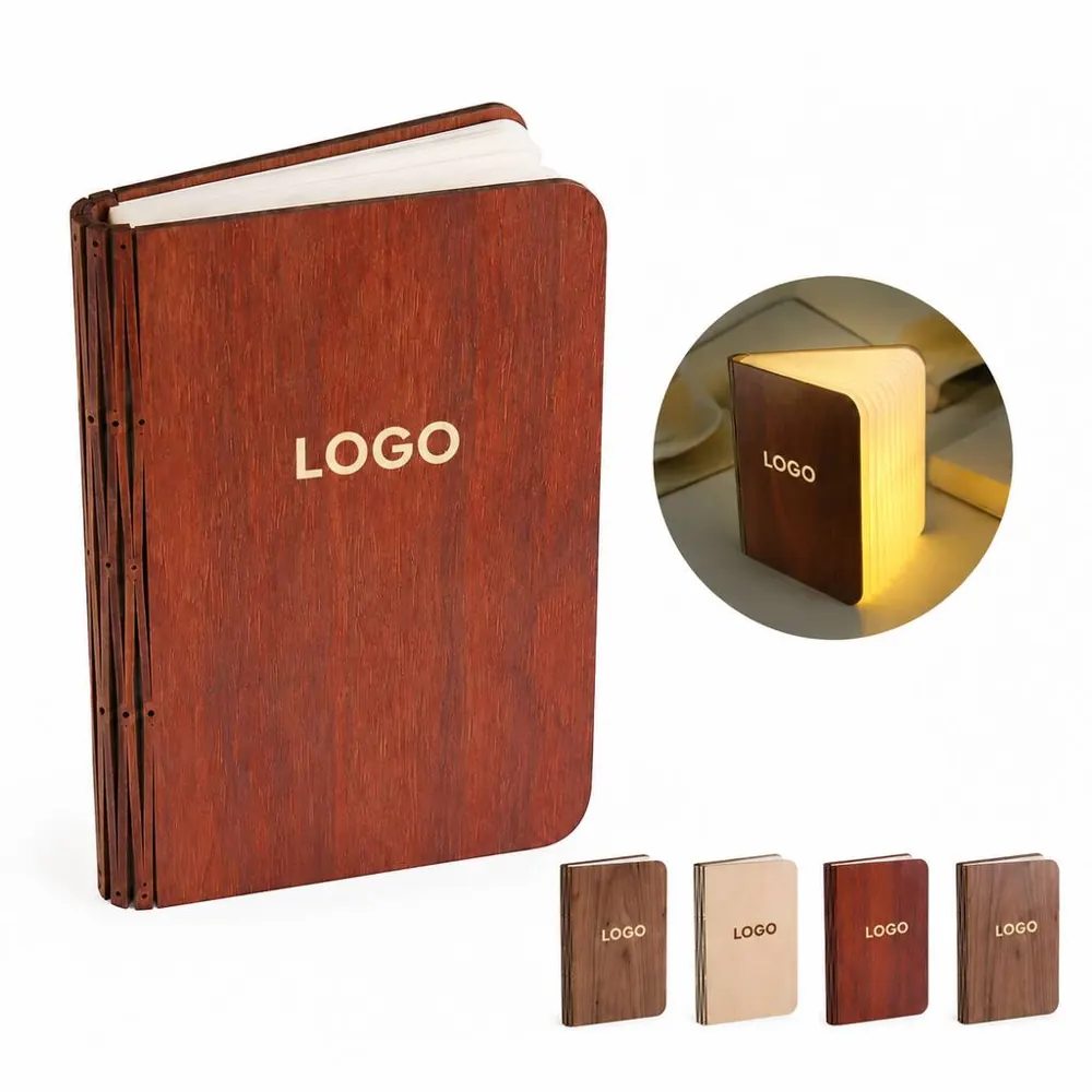 Foldable Wooden Book-Shaped LED Reading Lamp