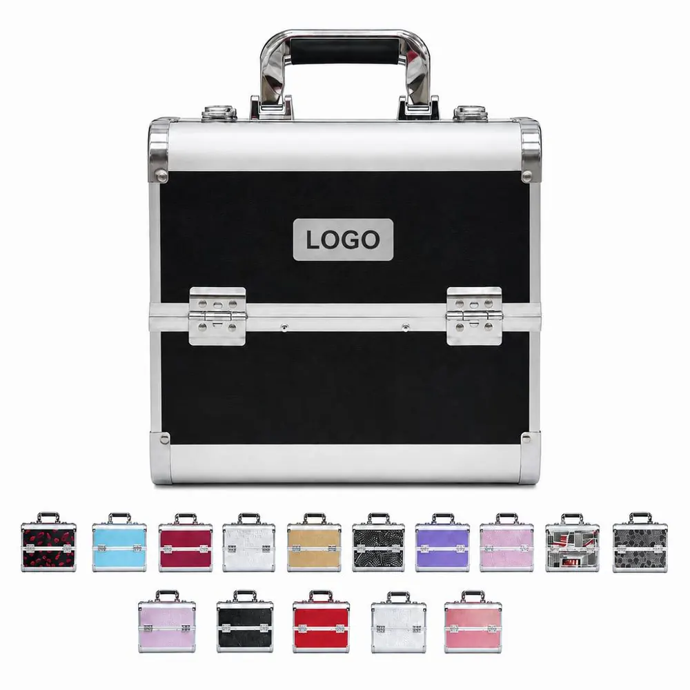 Portable 4-Layer Makeup Train Case with Dividers