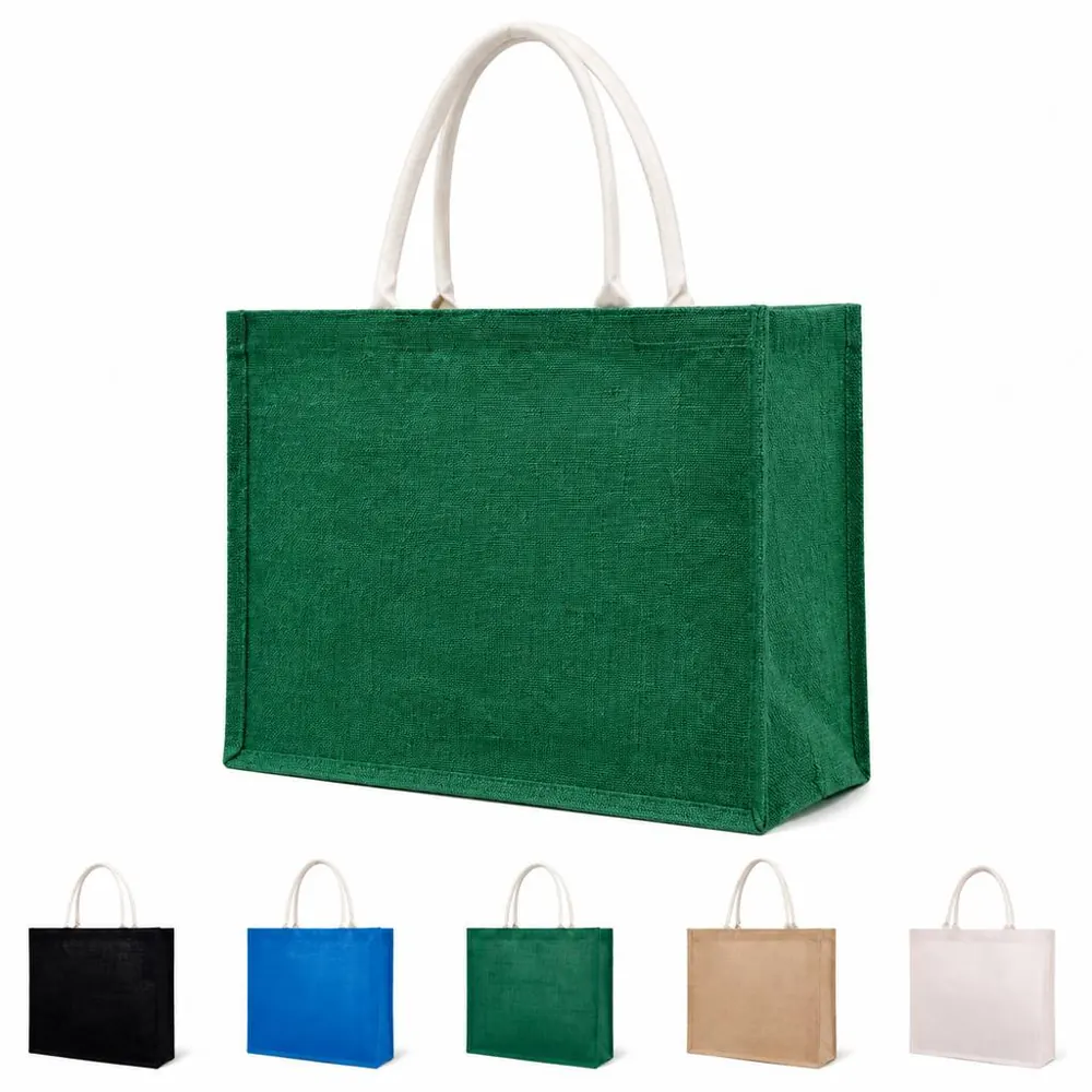 Reusable Jute Tote Bag with Waterproof Lining 2