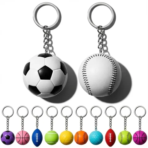 On-The-Go Relief: Collectible Foam Sports Ball Keyrings