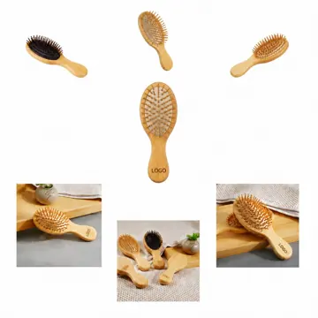 Mini Natural Bamboo Travel Hairbrush for Detangling All