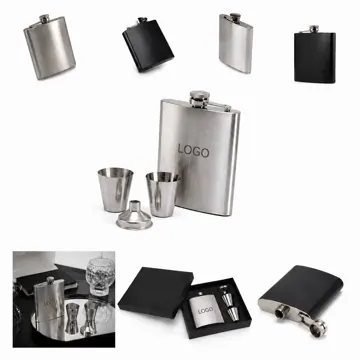 6 oz Stainless Steel Hip Flask Gift Set with Funnel