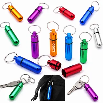 Waterproof Aluminum Pill Holder Keychain for Travel