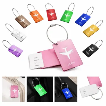 Anodized Aluminum Luggage Tag with ID Card Window