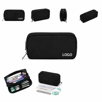 Large Capacity Double Layer Oxford Pencil Case with Zipper