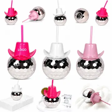 Cowboy Hat Disco Ball Cup 20oz for Party Drinks