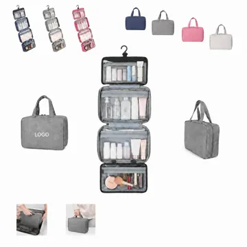 4-Section Foldable Hanging Toiletry Travel Organizer