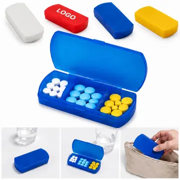 Compact Pill Organizer with Bandage Storage for Travel
