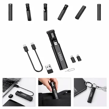 USB-C Adapter Kit Multi Charging Hub with Cables, Compact