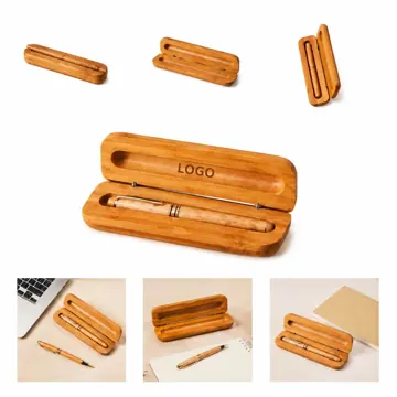 Eco Bamboo Pen Set Smooth Ballpoint Mechanical Pencil
