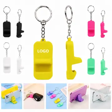 Portable PVC Phone Stand Keychain for Hands-Free Viewing
