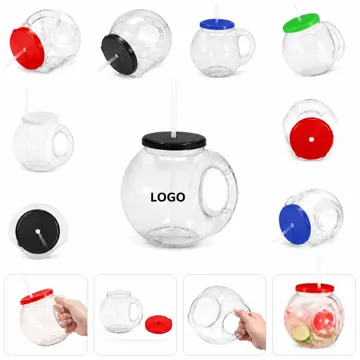 Durable Plastic Cup with Lid and Straw for Hot & Cold Drinks