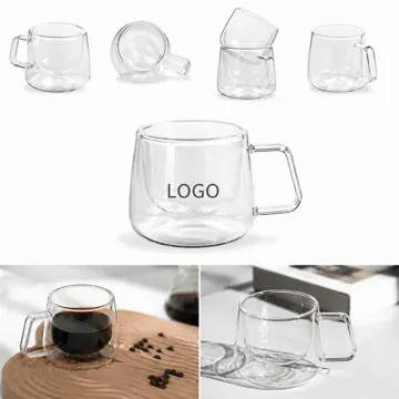 Double-Wall Glass Mug, Insulated Borosilicate Coffee Cup
