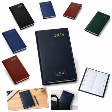 2026 Leather Weekly Planner with Monthly Views for Goal