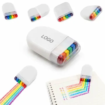 6-in-1 Rainbow Crayon Pen, 6 Colors in One, Kids Art Drawing