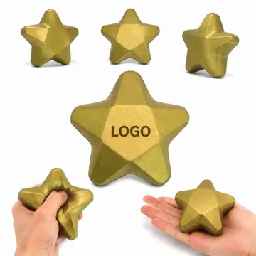 Yellow Star Pentagram Stress Ball for Anxiety Relief