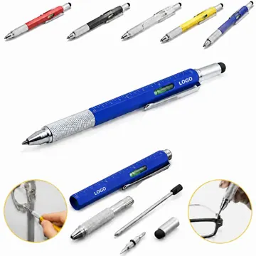 5-in-1 Multifunctional Aluminum Tool Pen with Level & Stylus
