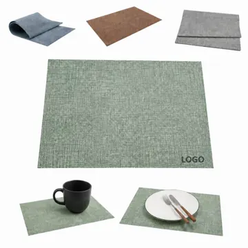 Fabric-Texture PU Leather Square Placemat for Dining Table