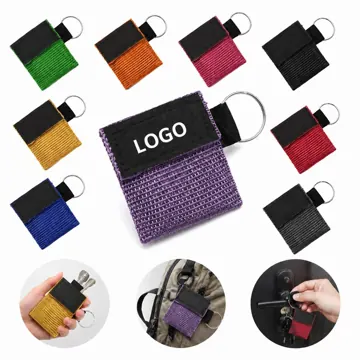 Compact Fabric Key Organizer Pouch with Metal Ring