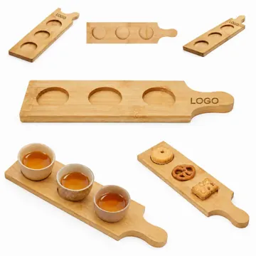 Rustic Wooden Beer Tasting Tray with Handle