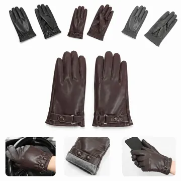 Premium Leather Driving Gloves with Fur Lining
