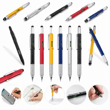 6-in-1 Multifunctional Stylus Pen with Ruler and Level Gauge