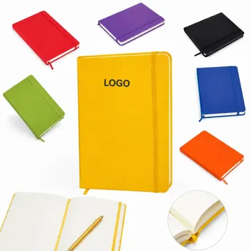 A6 Hardcover Lined Notebook with PU Cover, Pocket-Size